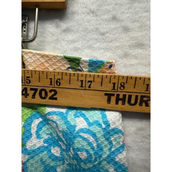 Talbots Petites 16P Fun Spring Skirt Cotton Spandex Beachy Flowers - Picture 3 of 6